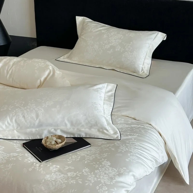 Long Staple Cotton Jacquard Bedding Set Single Double Queen King Size Duvet Cover Bedsheet Pillowcase Luxury Quilt Cover Set