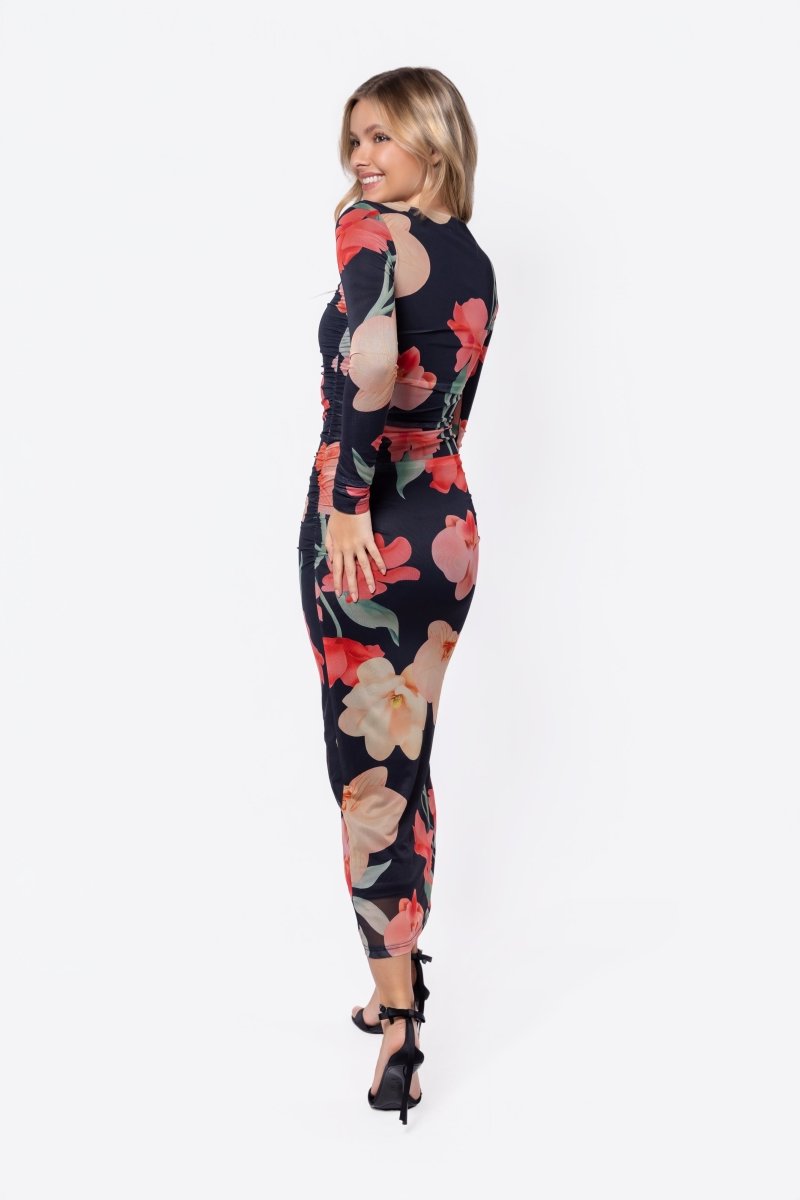 Alia Dress (Black Flower)