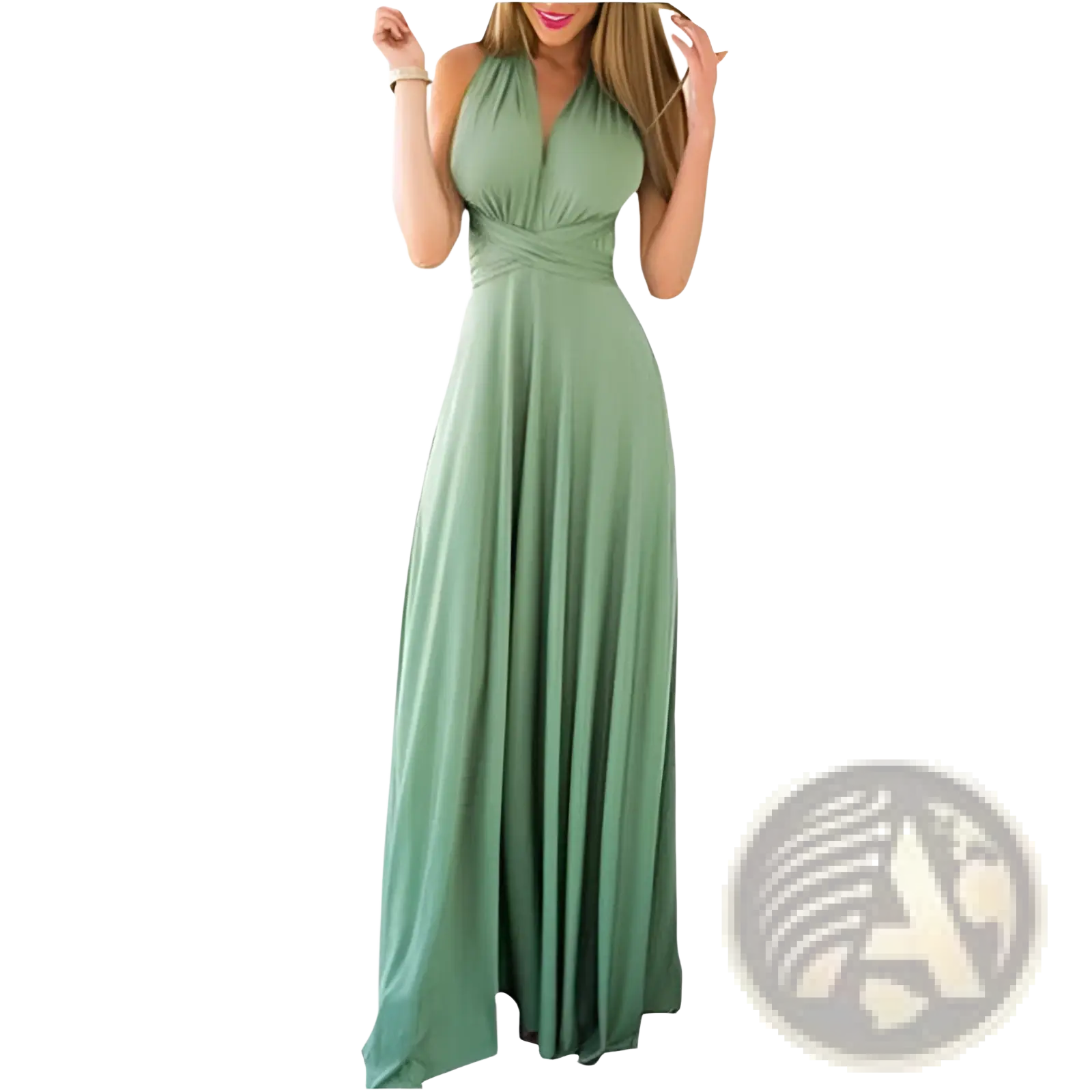 Women's Boho Multiway Halter Neck Flowing Maxi Dress